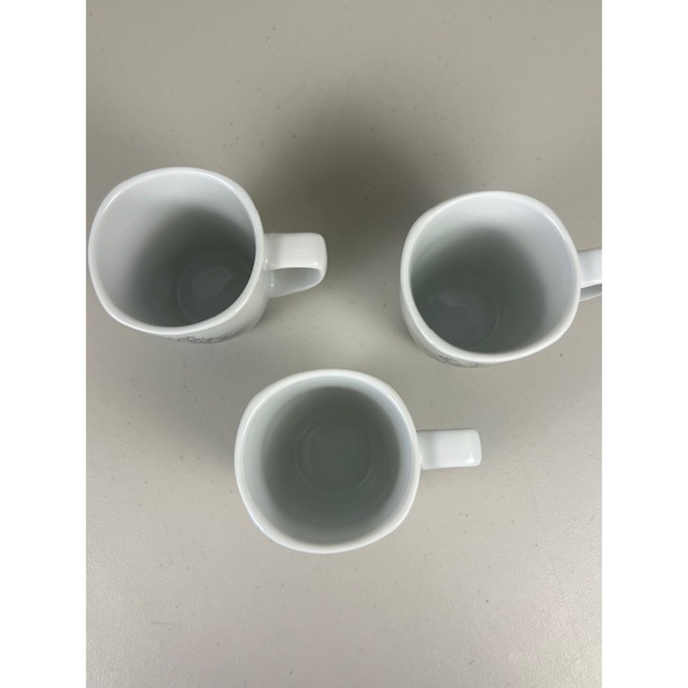 Corelle Coordinates TIMBER SHADOWS Porcelain Tree Coffee Tea Mugs White Set of 3 - Picture 4 of 8
